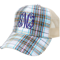 Distressed Plaid Baseball Hat