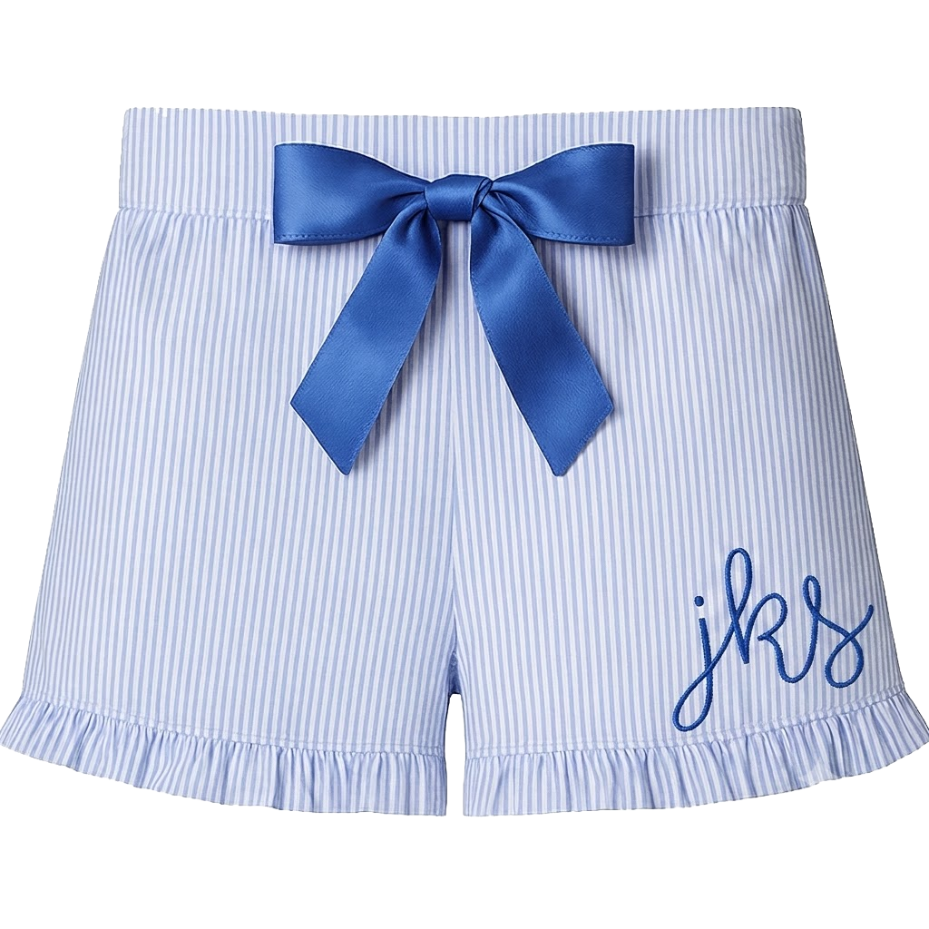 Boxercraft Seersucker Ruffled Shorts