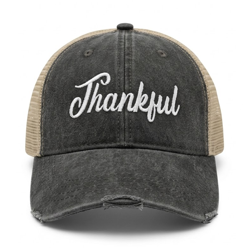 Frayed Trucker Hat - THANKFUL