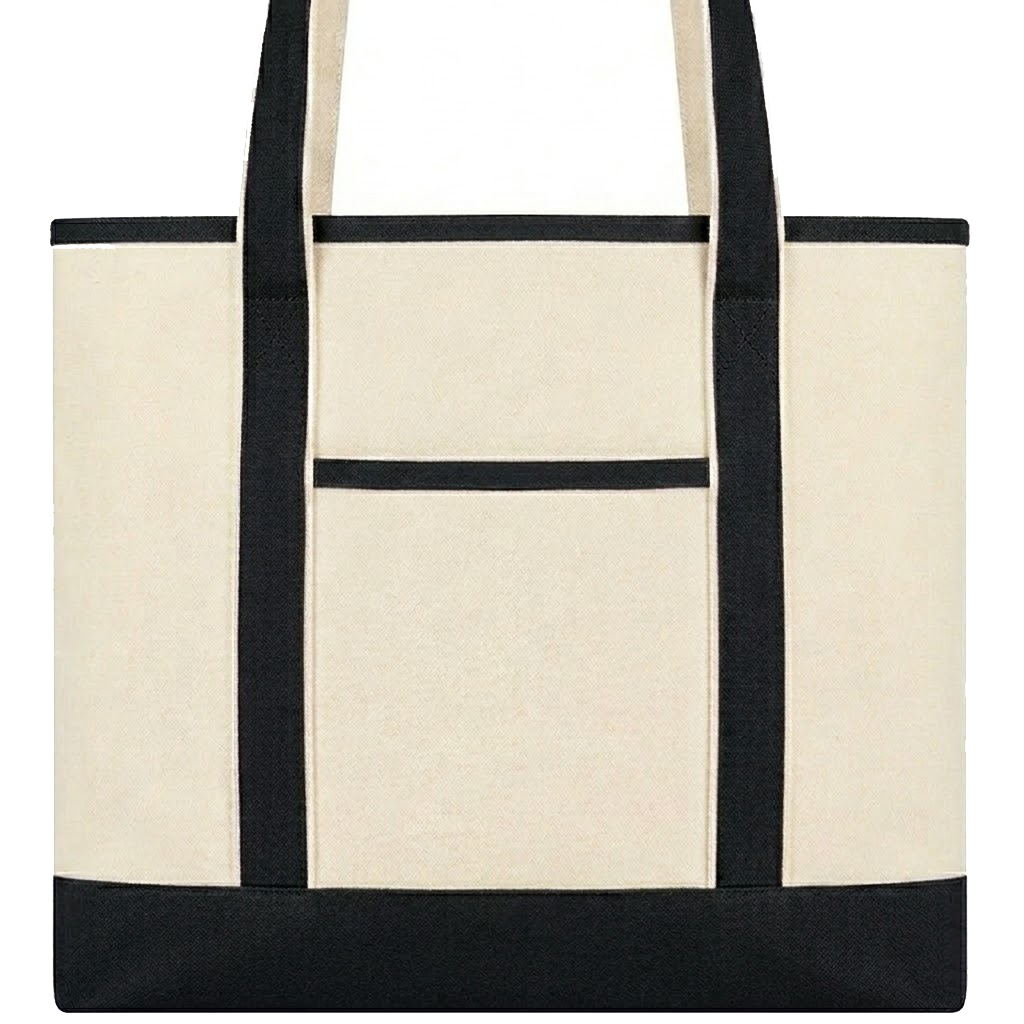 Large Canvas Boater Tote