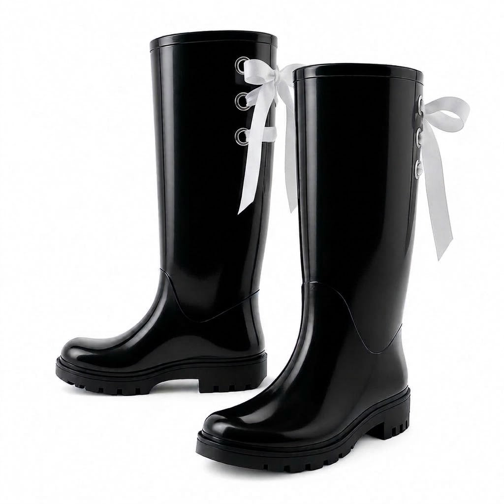Classic Rubber Rain Boots w/Ribbon