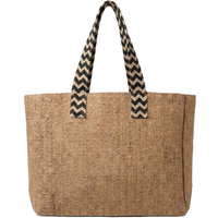 Reversible Burlap Chevron Tote Bag