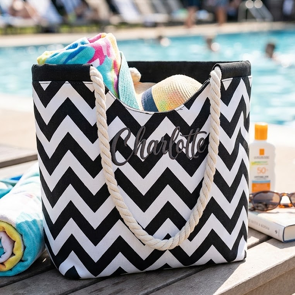 Chevron Everyday ROPE Canvas Tote Bag