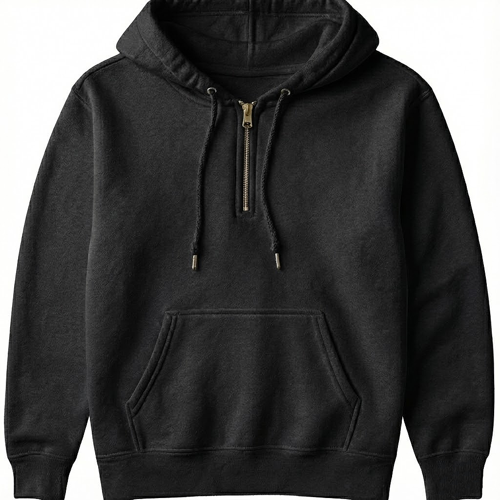 Quarter Zip Hoodie Sweatshirt