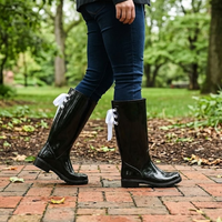Classic Rubber Rain Boots w/Ribbon