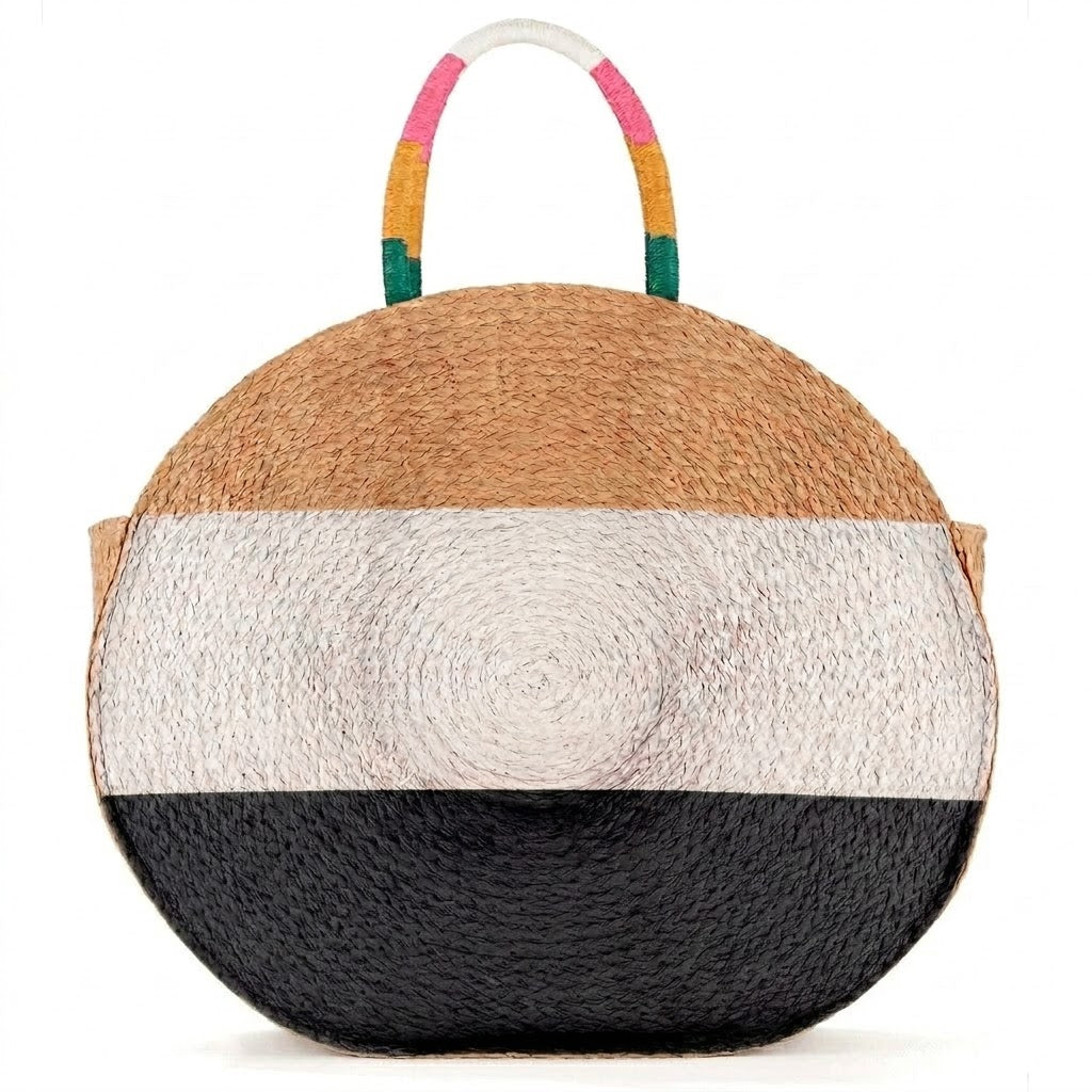 Stripe Circle Tote Bag