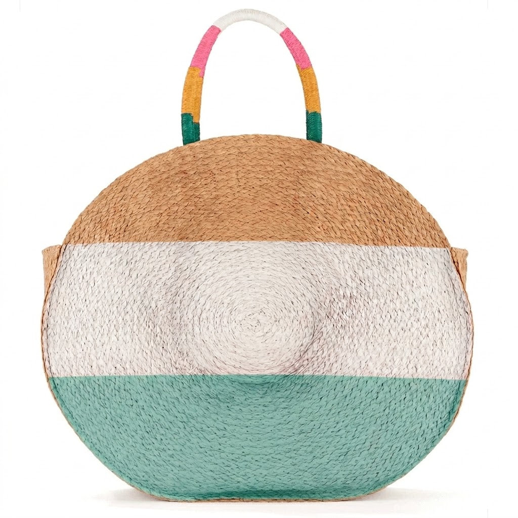 Stripe Circle Tote Bag