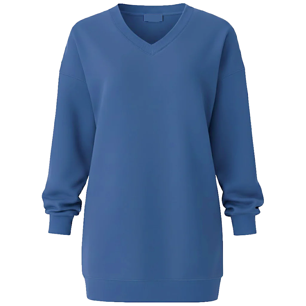 Long V-Neck Sweatshirt