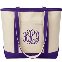 Large Canvas Boater Tote
