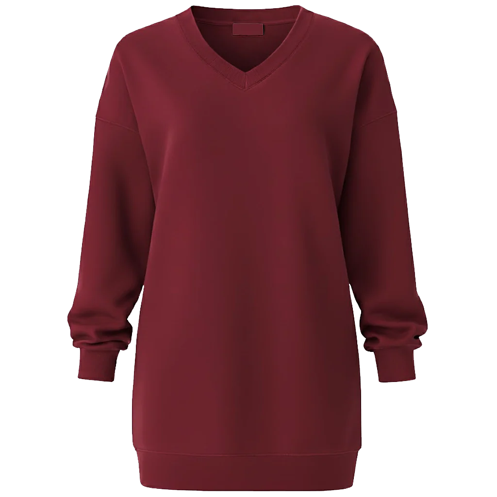 Long V-Neck Sweatshirt