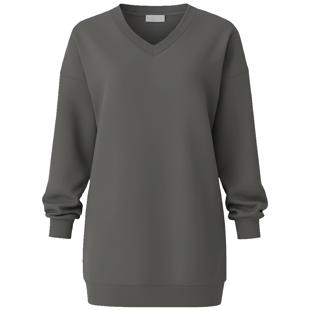 Long V-Neck Sweatshirt