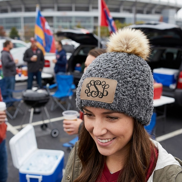 Beanie Hat w/Pom Pom Ball - CHARCOAL