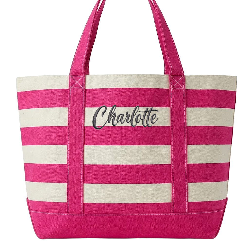 Haul-It-All Stripe Canvas Beach Tote Bag