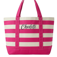 Haul-It-All Stripe Canvas Beach Tote Bag