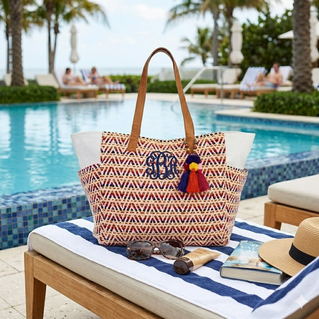 Tasseled Canvas Beach Tote