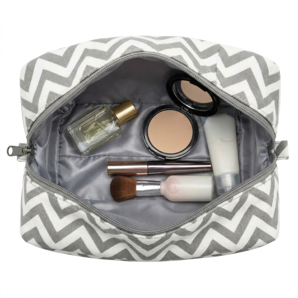 Large Makeup Bag - CHEVRON