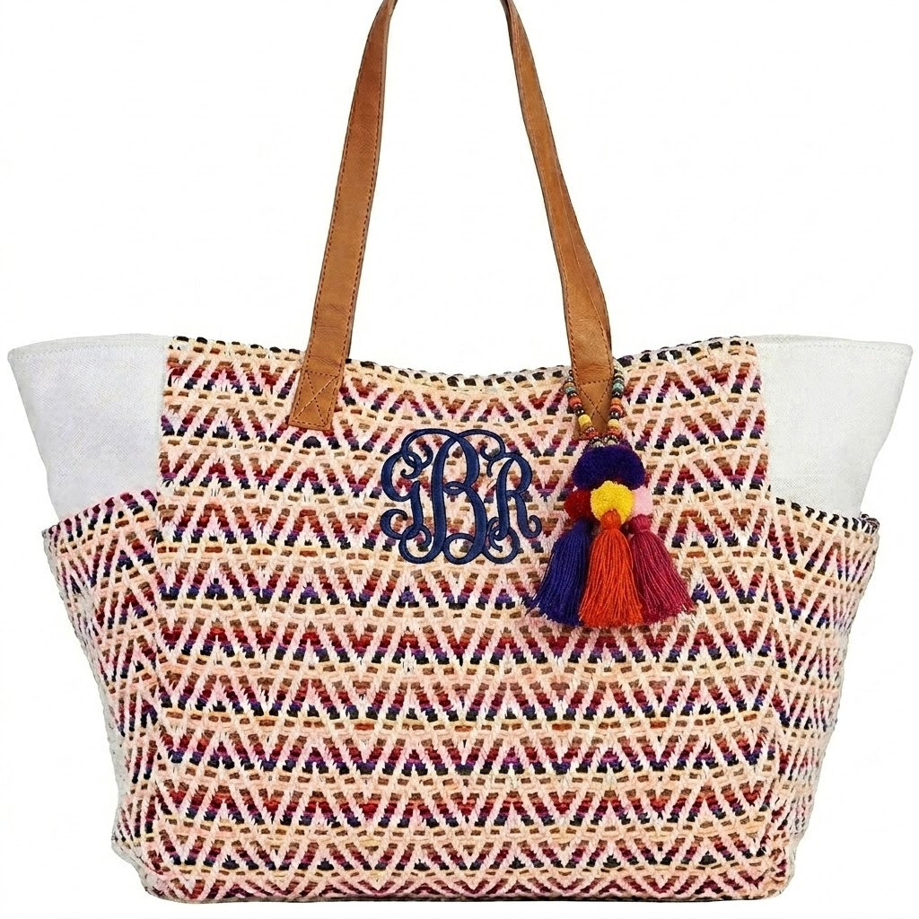 Tasseled Canvas Beach Tote