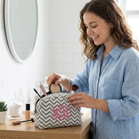 Large Makeup Bag - CHEVRON