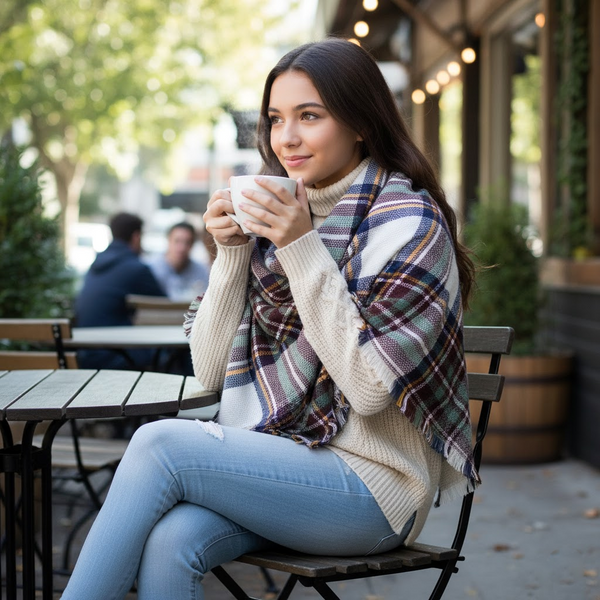 Frayed Edge Blanket Scarf
