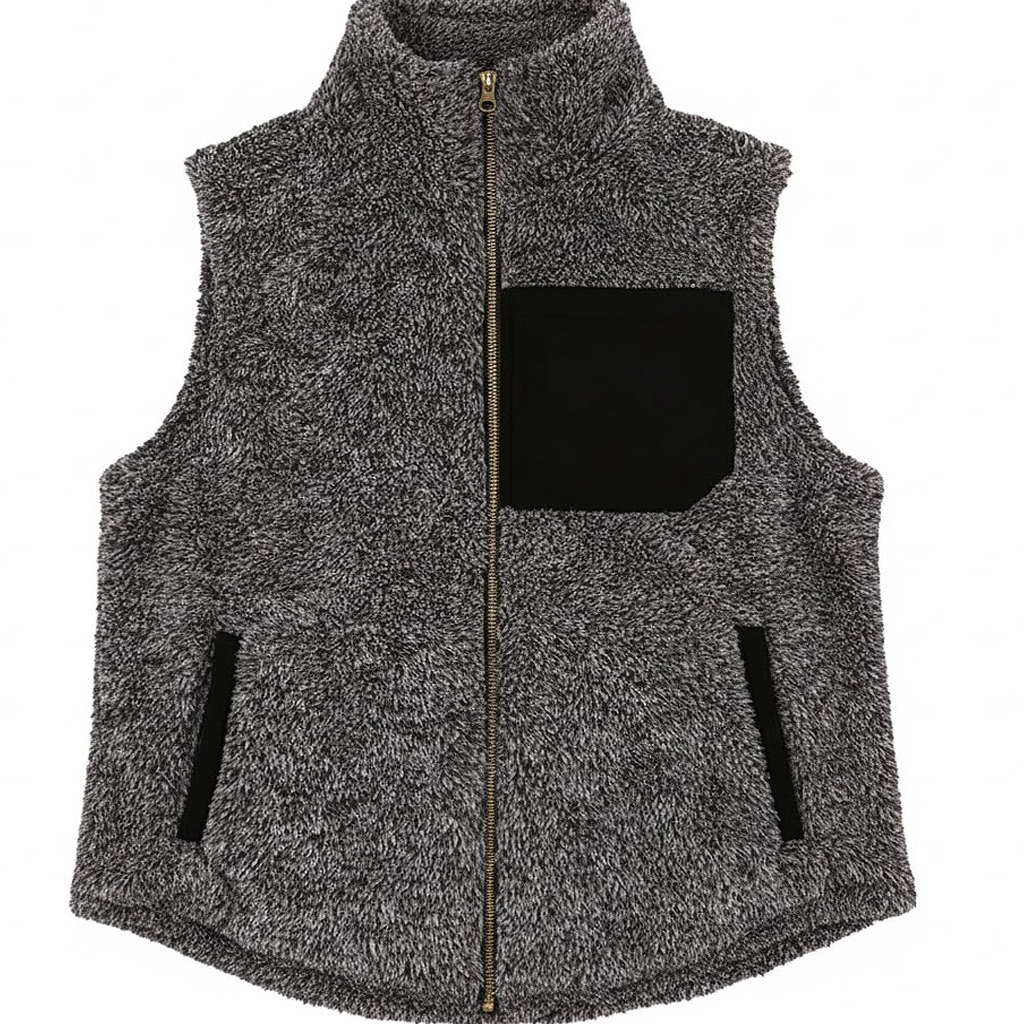 Micro Fuzzy Patch Pocket Vest