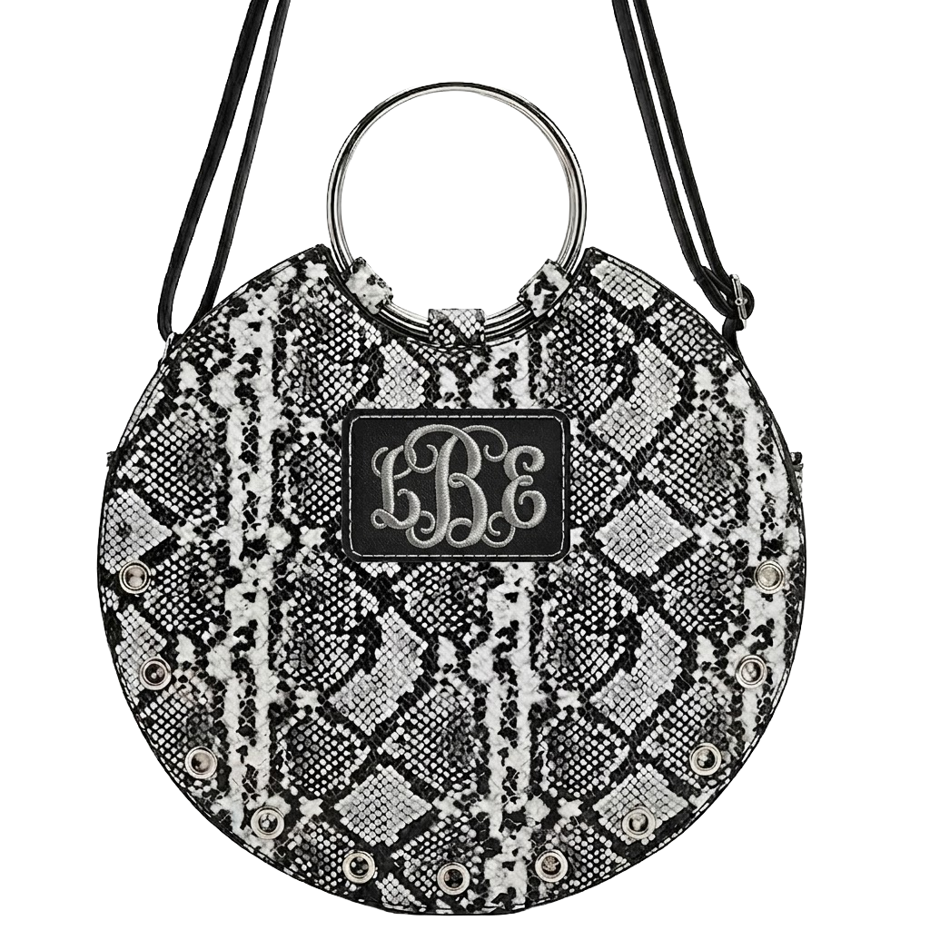 Snakeskin Circle Crossbody Purse
