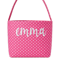 PINK POLKA DOT Easter Bunny Basket