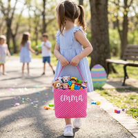 PINK POLKA DOT Easter Bunny Basket