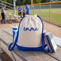 Two-Tone CINCH Canvas Backpack Tote