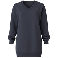 Extra Long V-Neck Sweatshirt