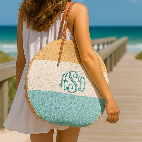 Stripe Circle Tote Bag