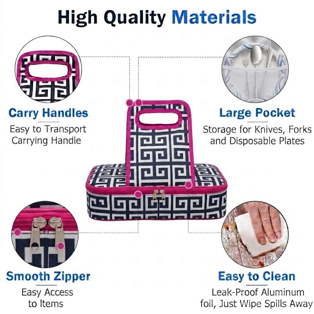 Rectangle GREEK KEY Casserole Carrier