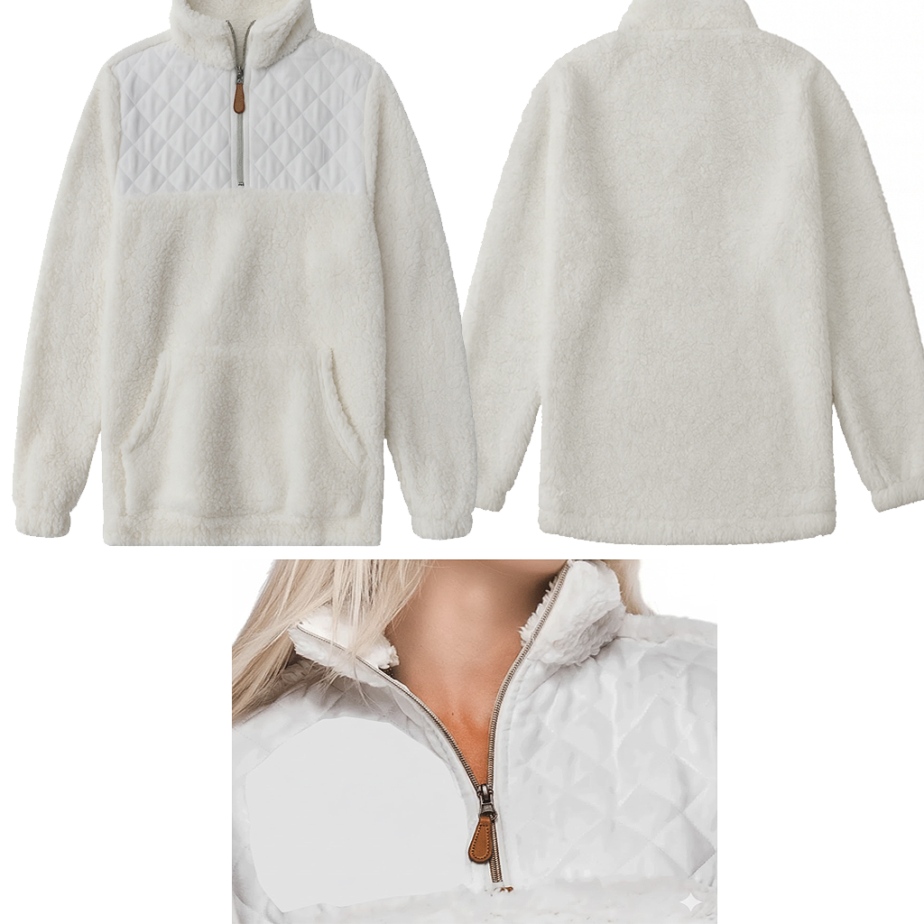 Quilted Sherpa Pullover