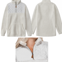 Quilted Sherpa Pullover