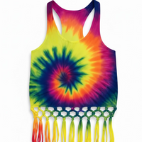 Tie Dye Fringe Tank Top