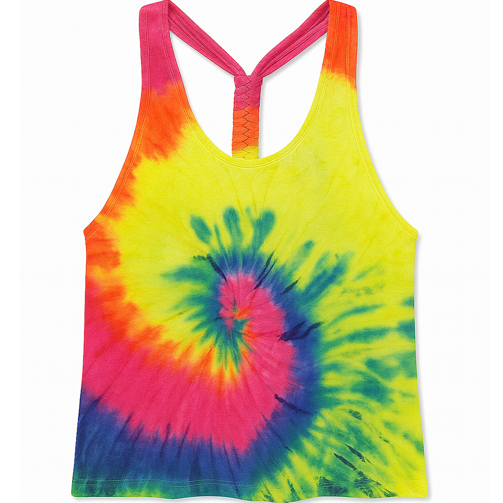 Tie Dye Braided Racerback Tank