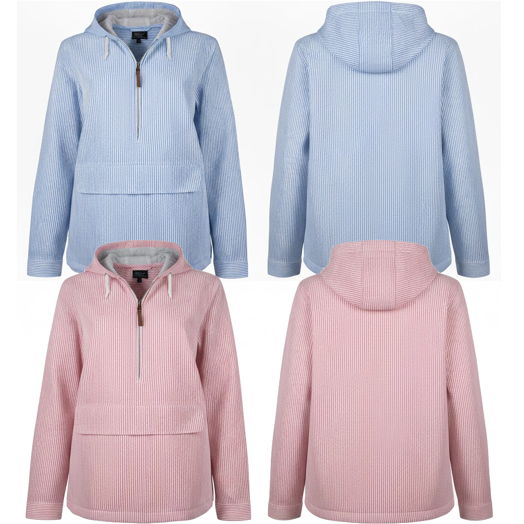 Hooded Seersucker Pullover