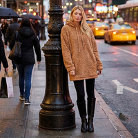 Longer Hooded Sherpa Pullover