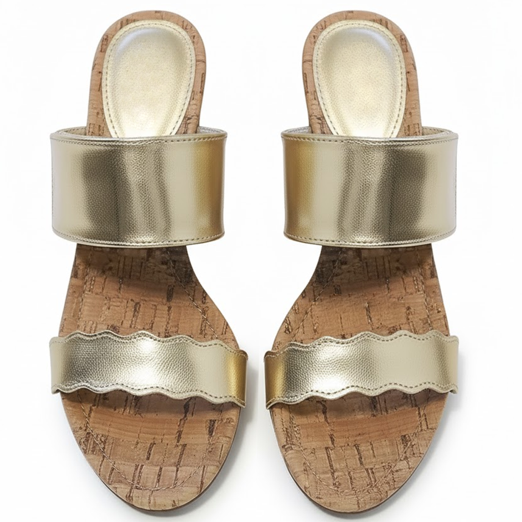 Gold Wedge Sandals