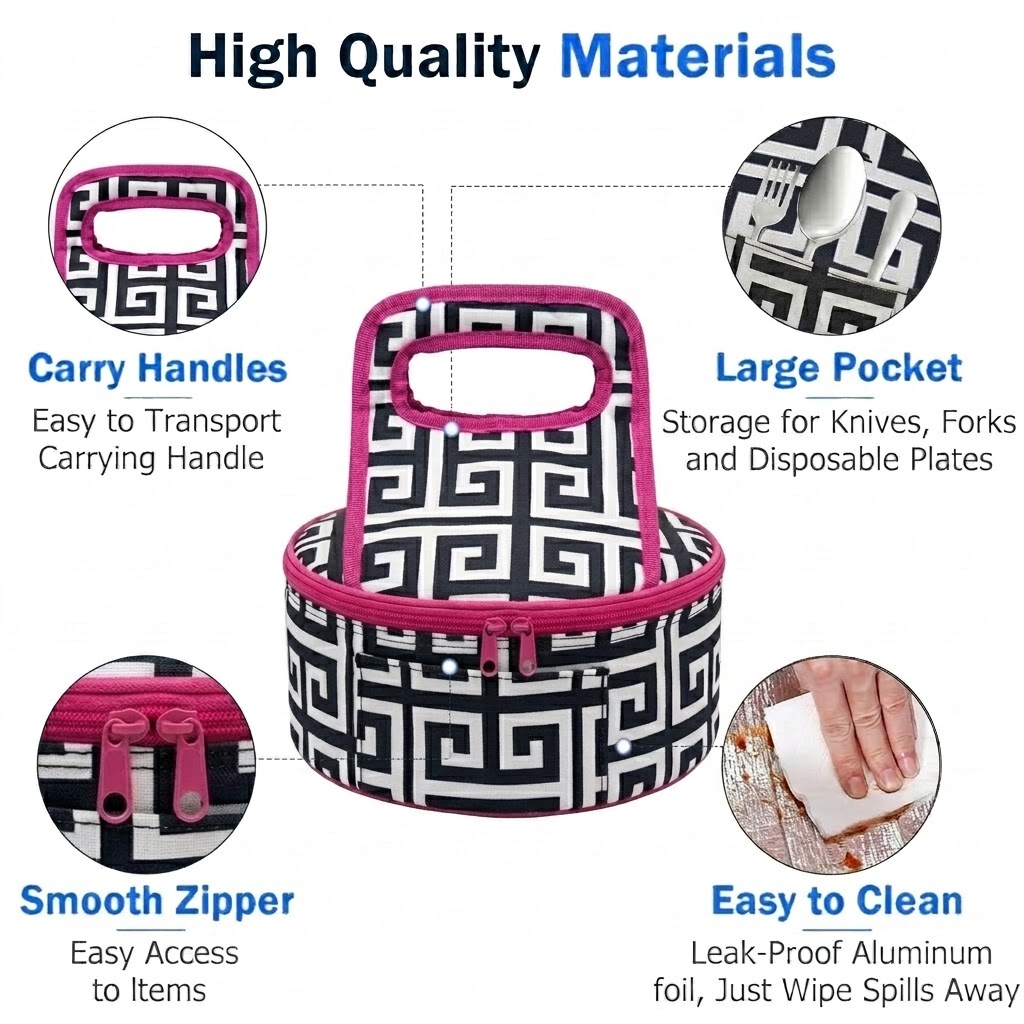 Pie & Casserole Carrier - NAVY/Pink