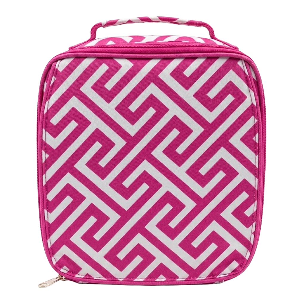 Pink Greek Key Lunch Box - Kids