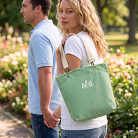 Raw-Edge Canvas Tote Bag