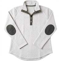 Ivory Quilted Elbow Patch Sweatshirt