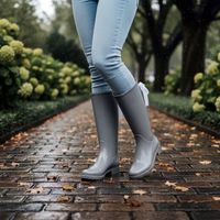 Classic Rubber Rain Boots w/Ribbon