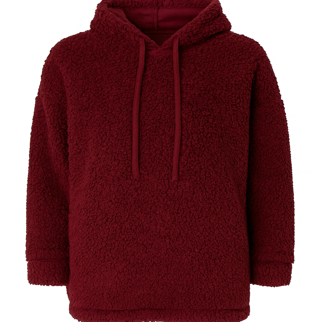 Longer Hooded Sherpa Pullover