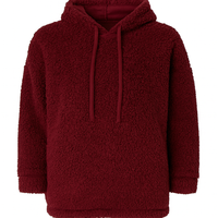 Longer Hooded Sherpa Pullover