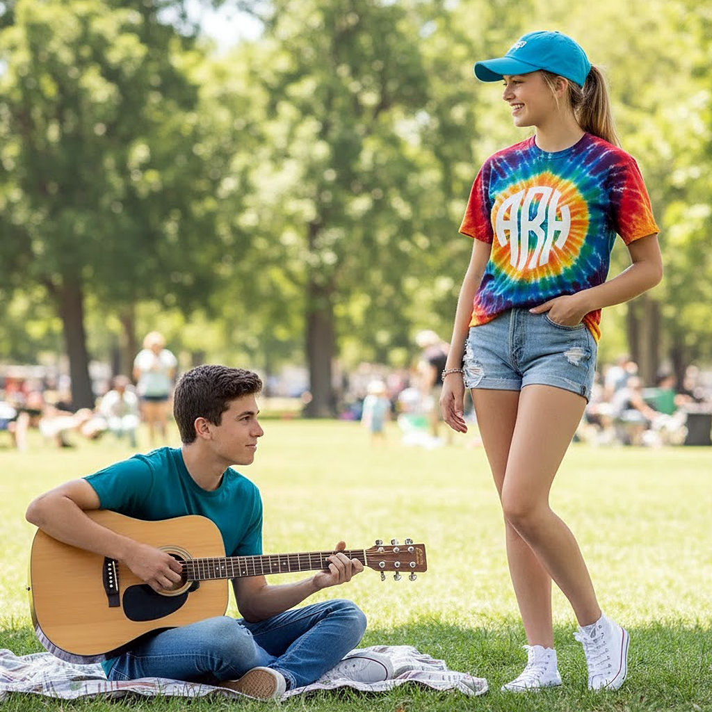 Circle Tie Dye Tee Shirt