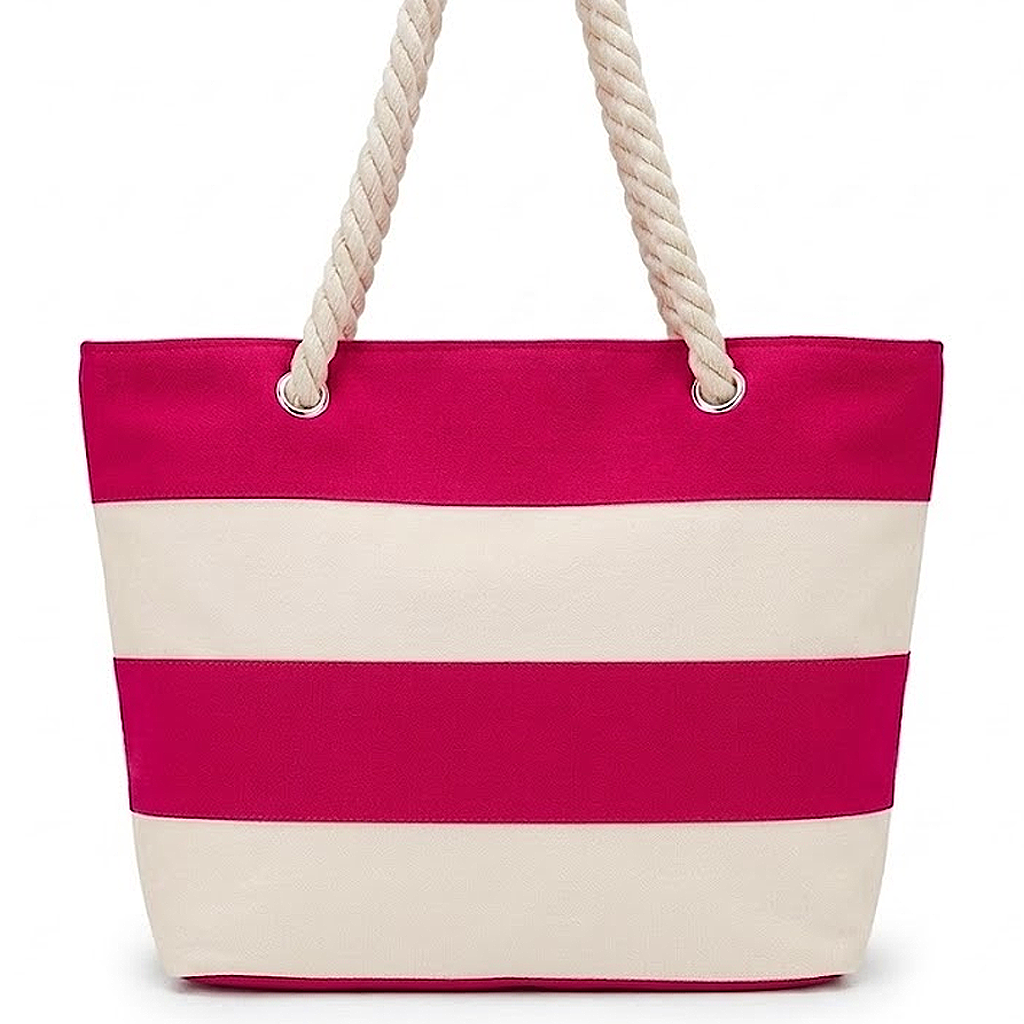 Canvas Stripe Beach Tote