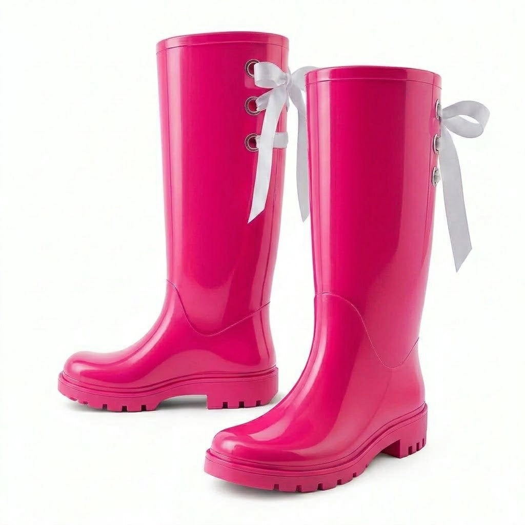 Classic Rubber Rain Boots w/Ribbon