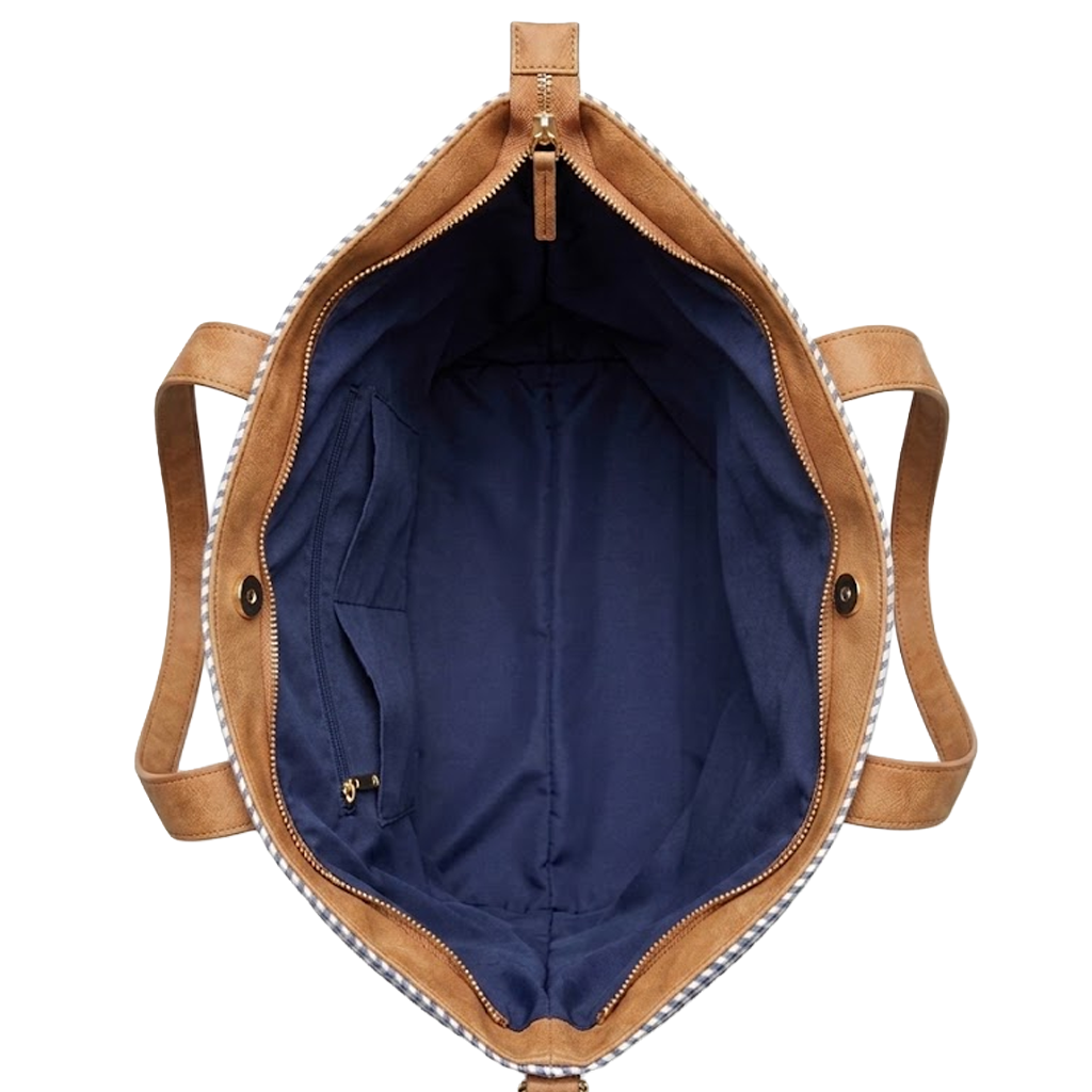 Seersucker NAVY Canvas Tote Bag
