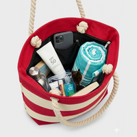 Canvas Stripe Beach Tote